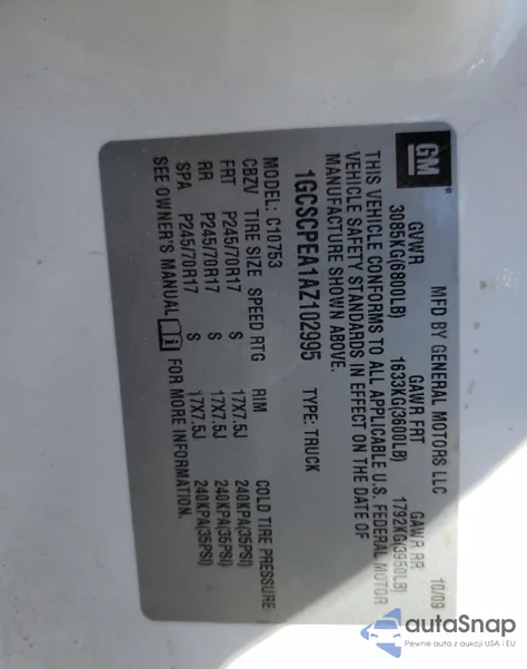 2010 Chevrolet Silverado C1500 from USA, damaged, VIN 1GCSCPEA1AZ102995